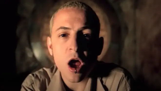 The late Linkin Park Chester Bennington in their In The End video