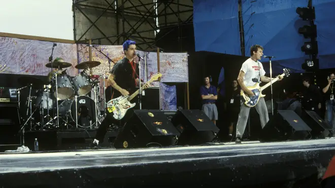 Green Day performing at Woodstock 94 on 14 August 1994
