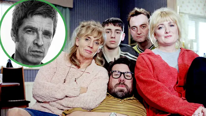 Noel Gallagher and the cast of The Royle Family