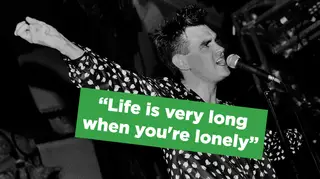 Morrissey onstage with The Smiths in 1985