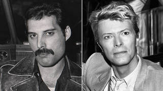 Freddie Mercury and David Bowie at the height of their fame in the early 1980s