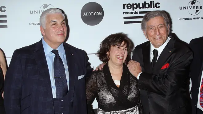 Amy Winehouse's parents Mitch and Janis with Tony Bennett at a gala for the Amy Winehouse Foundation Inspiration Awards in March 2013