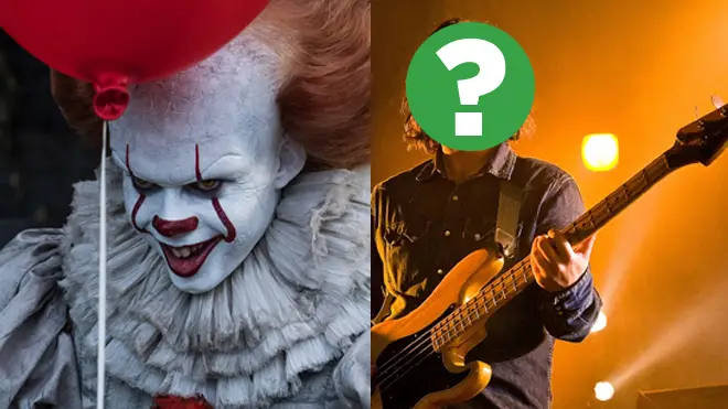 Bill Skarsgård as Pennywise in IT and a mystery indie bassist