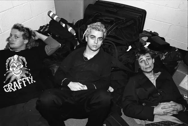 Green Day backstage at Madison Square Garden in 1994