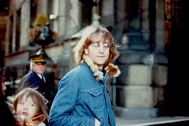 John Lennon and son Sean in New York City, 1977