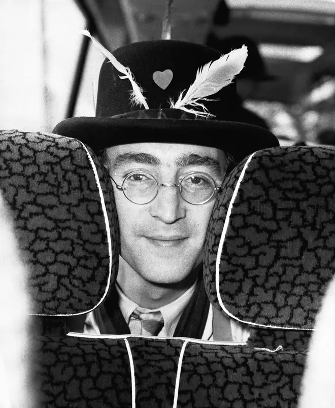 John Lennon on the Magical Mystery Tour bus September 1967