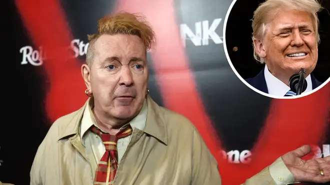 The Sex Pistols icon John Lydon with Donald Trump inset