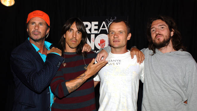 Red Hot Chili Peppers' Chad Smith, Anthony Kiedis, Flea and John Frusciante in 2005