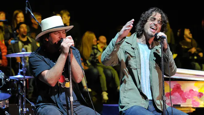 Eddie Vedder and Chris Cornell at the 28th Annual Bridge School Benefit Concert - Day 2