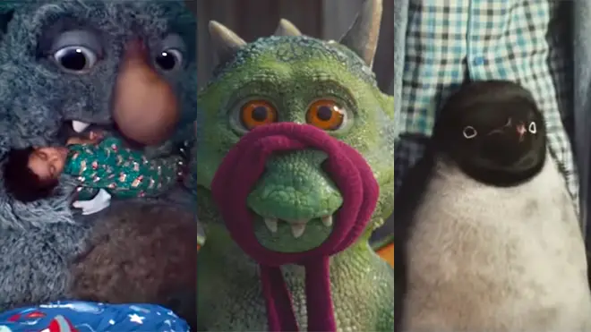 Moz The Monster, Excitable Edgar and Monty The Penguin - classic characters from John Lewis Christmas ads of yesteryear