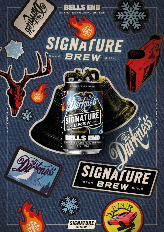 The Darkness and Signature Brew's collab Bells End beer