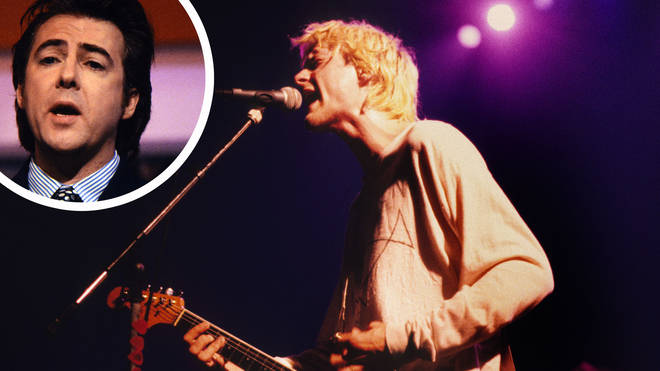 Nirvana's Kurt Cobain with Jonathan Ross inset