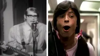 Kurt Cobain in Nirvana's In Bloom video and Dave Grohl in Foo Fighters' Learn To Fly video