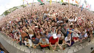 Crowds at Glastonbury Festival 2015