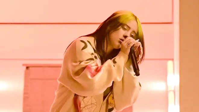 Billie Eilish performs at the 2020 AMAs