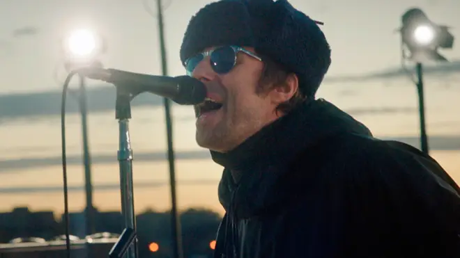 Liam Gallagher performing at his River Thames show  in December 2020