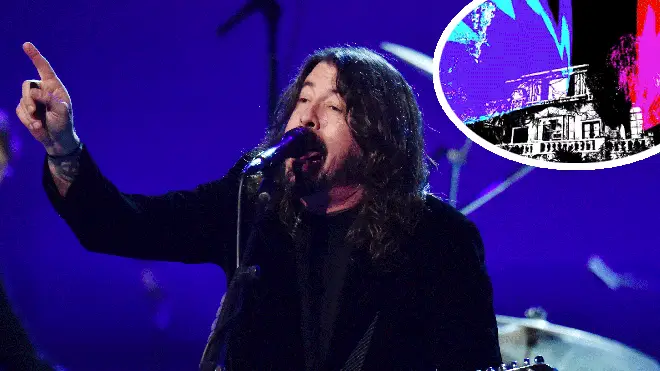 Foo Fighters' Dave Grohl with music teaser inset