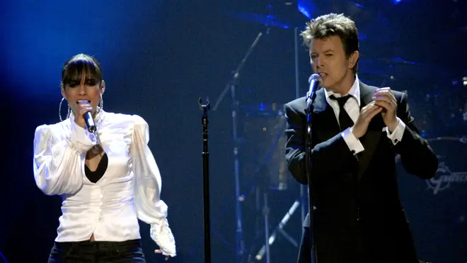 Alicia Keys and David Bowie performing at at Hammerstein Ballroom in New York City, 9 November 2006