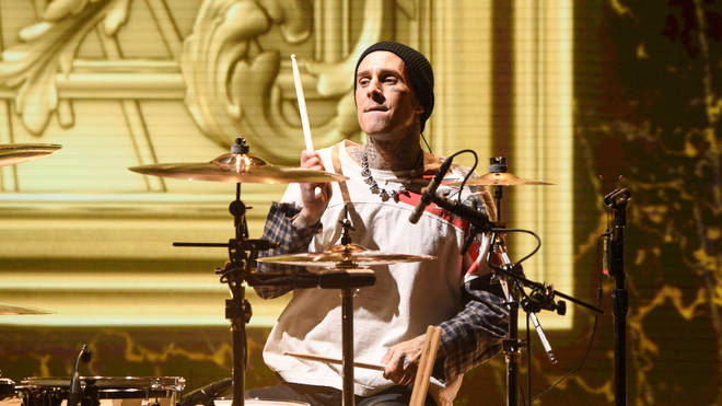 Blink 182's Travis Barker performs at the 2020 MTV Movie & TV Awards: Greatest Of All Time broadcast