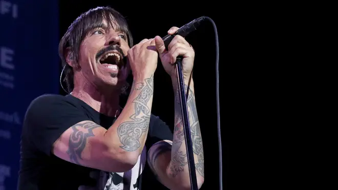 Anthony Kiedis performing with Red Hot Chili Peppers back in 2017