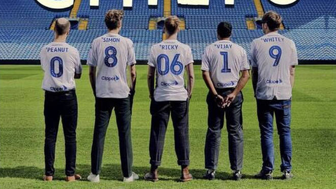 Kaiser Chiefs wearing Leeds United shirts to announce their 2019 Elland Road gig