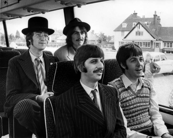 Long John and The Silver Beatles making their film, Magical Mystery Tour