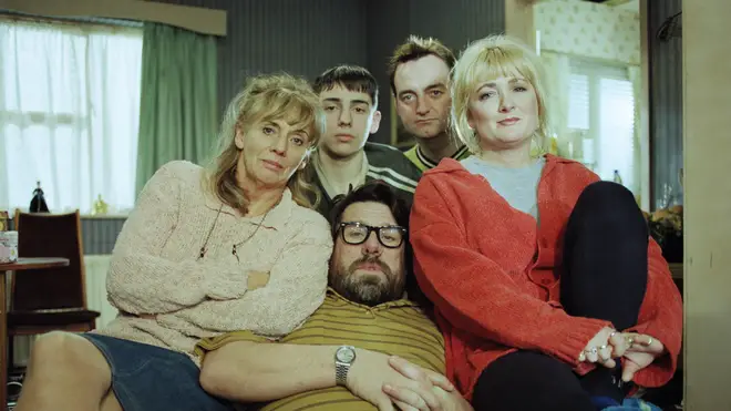 Ralf Little with the rest of the cast of The Royle Family