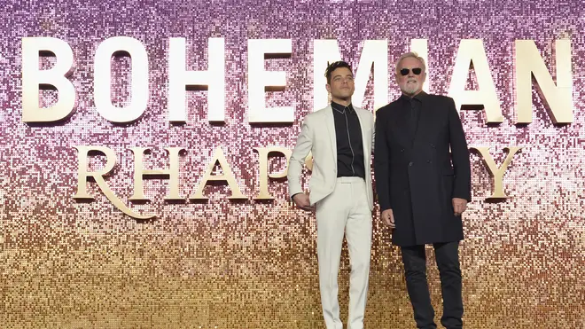 Rami Malek and Queen drummer Roger Taylor at the Bohemian Rhapsody World Premiere