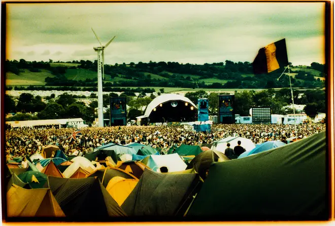 The replacement main stage at Glastonbury 1994 - this structure would remain for the rest of the decade