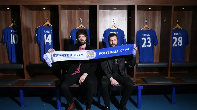 Kasabian's Tom Meighan and Serge Pizzorno at Leicester City's King Power Stadium