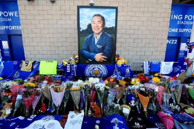 Supporters pay tribute to Leicester City Football Club Chairman Vichai Srivaddhanaprabha