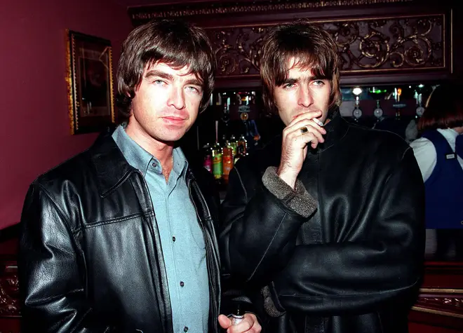 Oasis members Liam and Noel Gallagher in 1995