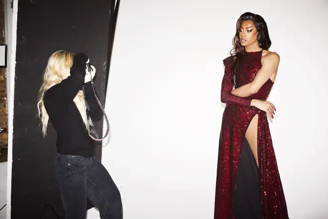 Anaïs Gallagher takes a photo of Tayce from Drag Race UK