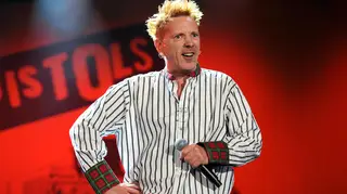 John Lydon, on stage with the Sex Pistols on their final tour. Isle Of Wight festival 2008