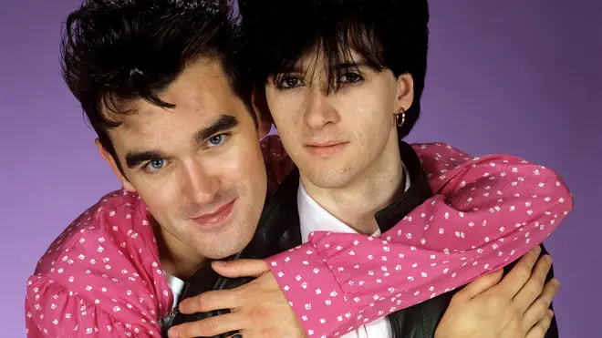 Morrissey and Johnny Marr of The Smithgs, June 1985