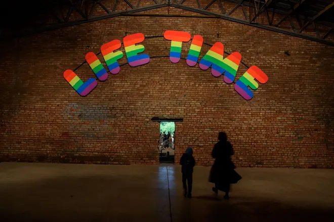 Ugo Rondinone&squot;s "Life Time", on display in Latvia in August 2010