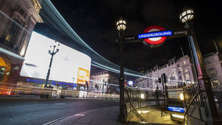 London Underground station at night