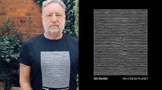 Peter Hook and the new Joy Division No Music On A Dead Planet t-shirt design