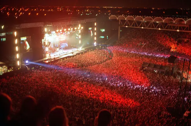 A view of the first night of Oasis at Maine Road, 27 April 1996