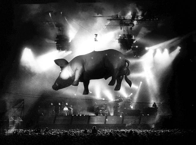 The famous Floyd pig goes aloft at a show in Nijmegen, July 1989