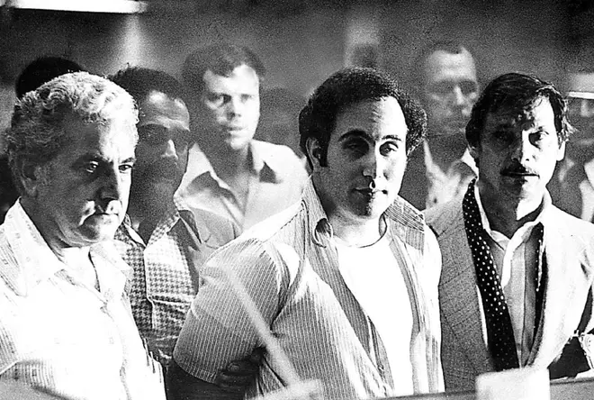 Son of Sam, David Berkowitz is charged in court on 11 August 1977
