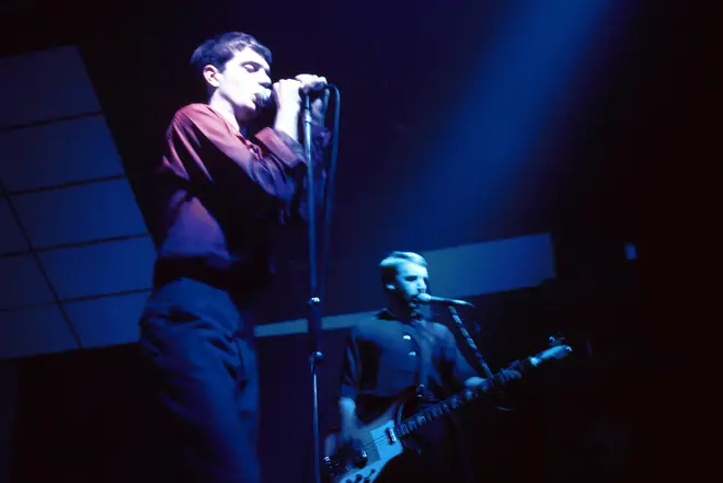 Ian Curtis and Peter Hook performing live at London's Electric Ballroom on 26 October 1979. The day before they'd played Bradford. The following day, they'd be back in Manchester for another show.