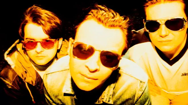 Sean Moore, James Dean Bradfield and Nicky Wire backstage at Parkpop Festival in The Hague, Netherlands on 21 August 1994. Richey Edwards was then in hospital with nervous exhaustion, prompting rumours that he was about to leave the band.