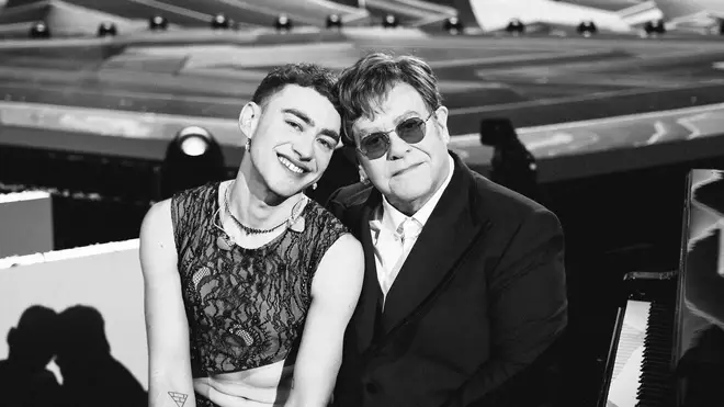Sir Elton John and Olly Alexander at the BRIT Awards in May 2021