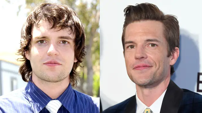 Brandon Flowers of The Killers in June 2004 and February 2019
