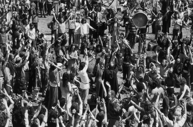 The crowd at Glastonbury 1971