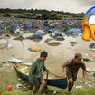 Glastonbury festival is swamped in the mud and rain, 2005