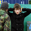 Alex Turner backstage at Glastonbury before Arctic Monkeys' headline set in 2007