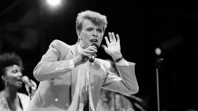 David Bowie onstage at Live Aid, 13 July 1985