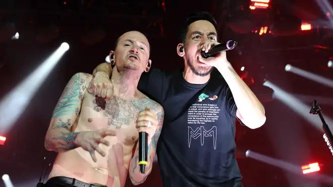 Chester Bennington and Mike Shinoda perform one of their final shows together at London's O2 Arena on 3 July 2017.